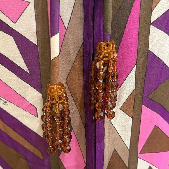 Vintage Emilio Pucci  100% Silk Midi Geometric Patterned Dress  Size 8 - Picture 4 of 9